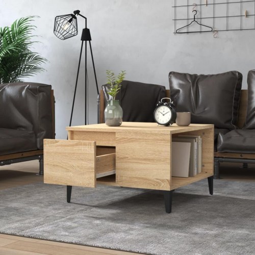 Sofabord 55x55x36,5 cm konstrueret træ sonoma-eg