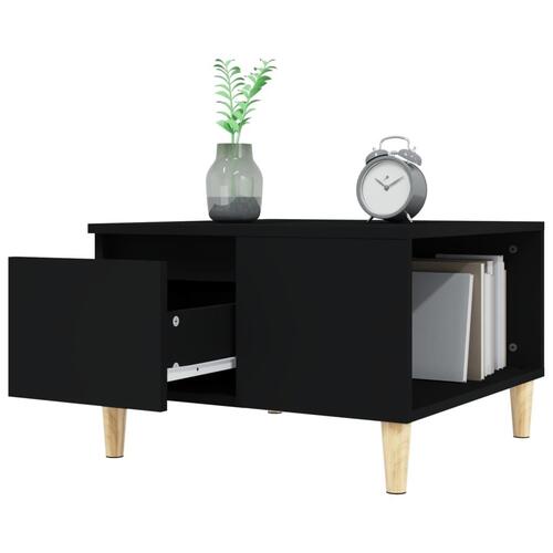 Sofabord 55x55x36,5 cm konstrueret træ sort