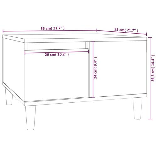 Sofabord 55x55x36,5 cm konstrueret træ sort