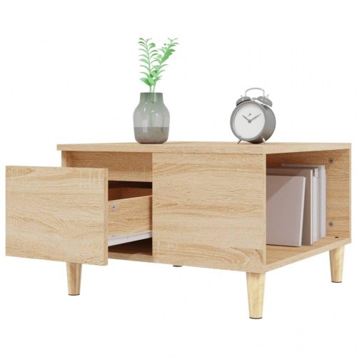 Sofabord 55x55x36,5 cm konstrueret træ sonoma-eg