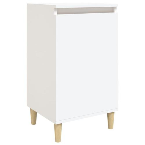 Sengebord 40x35x70 cm konstrueret træ hvid