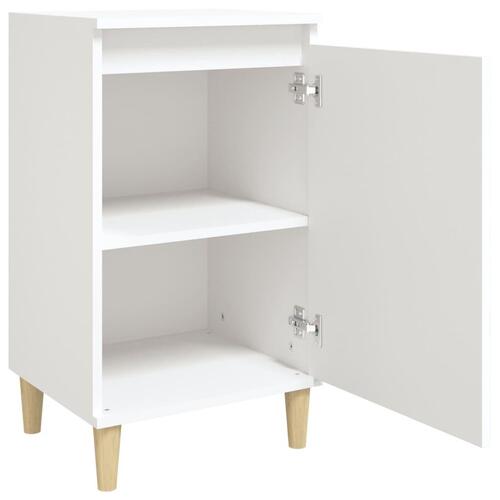 Sengebord 40x35x70 cm konstrueret træ hvid