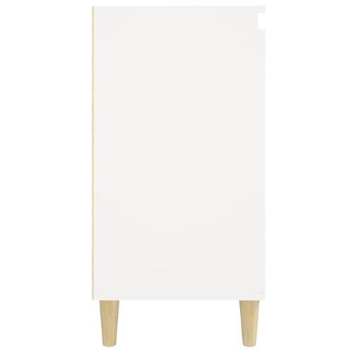 Sengebord 40x35x70 cm konstrueret træ hvid