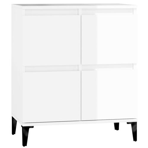 Skænk 60x35x70 cm konstrueret træ hvid højglans