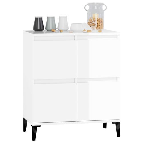 Skænk 60x35x70 cm konstrueret træ hvid højglans