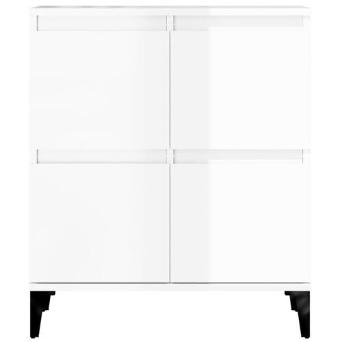 Skænk 60x35x70 cm konstrueret træ hvid højglans