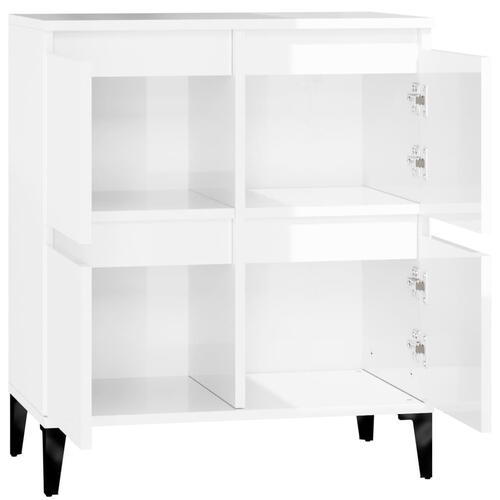 Skænk 60x35x70 cm konstrueret træ hvid højglans