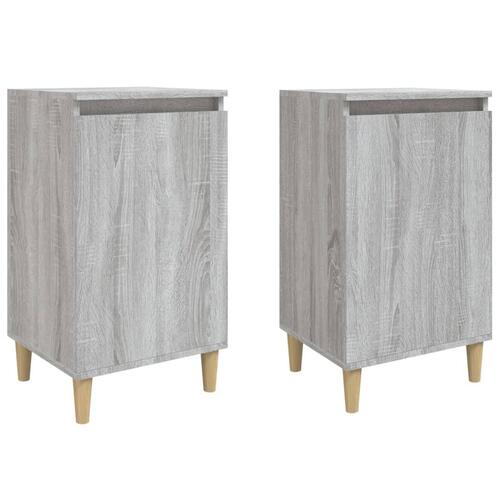 Sengeborde 2 stk. 40x35x70 cm konstrueret træ grå sonoma-eg