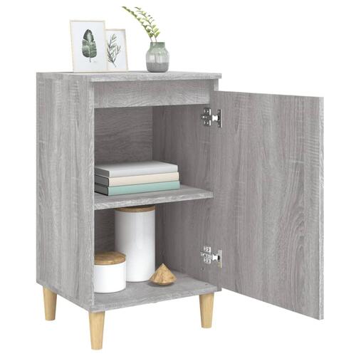 Sengeborde 2 stk. 40x35x70 cm konstrueret træ grå sonoma-eg