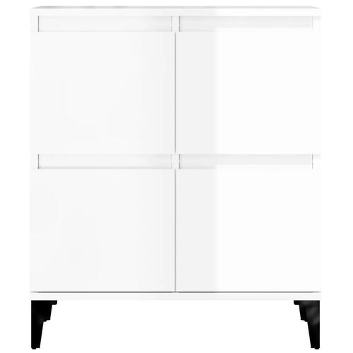 Skænke 2 stk. 60x35x70 cm konstrueret træ hvid højglans
