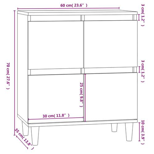 Skænk 60x35x70 cm konstrueret træ sort