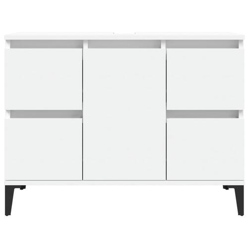 Underskab til håndvask 80x33x60 cm konstrueret træ hvid