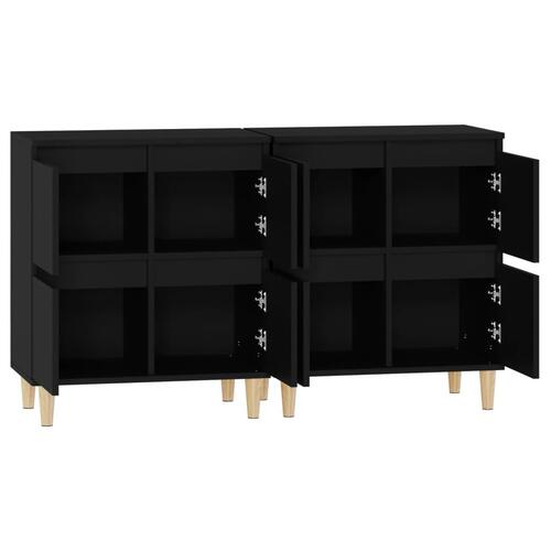 Skænke 2 stk. 60x35x70 cm konstrueret træ sort