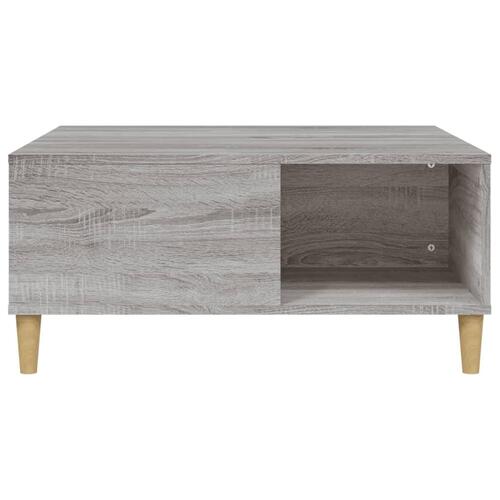 Sofabord 80x80x36,5 cm konstrueret træ grå sonoma-eg