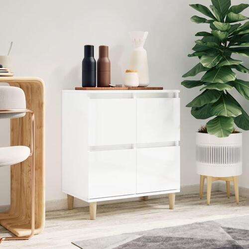 Skænk 60x35x70 cm konstrueret træ hvid højglans