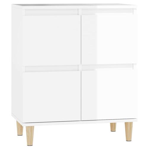 Skænk 60x35x70 cm konstrueret træ hvid højglans
