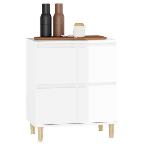 Skænk 60x35x70 cm konstrueret træ hvid højglans