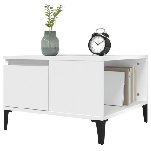 Sofabord 55x55x36,5 cm konstrueret træ hvid