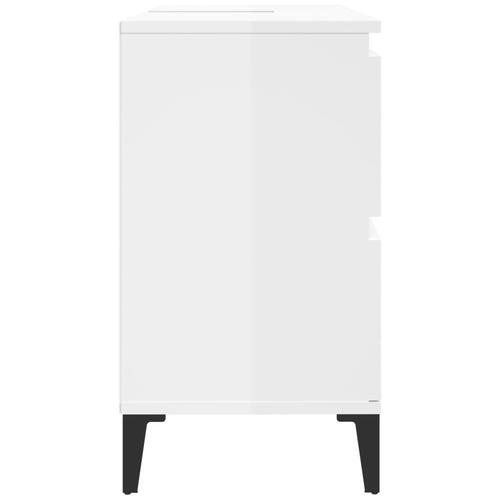Skab til håndvask 80x33x60 cm konstrueret træ hvid højglans