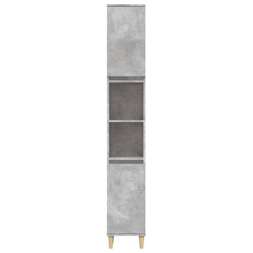 Badeværelsesskab 30x30x190 cm konstrueret træ betongrå