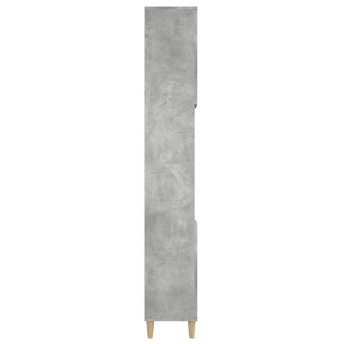 Badeværelsesskab 30x30x190 cm konstrueret træ betongrå