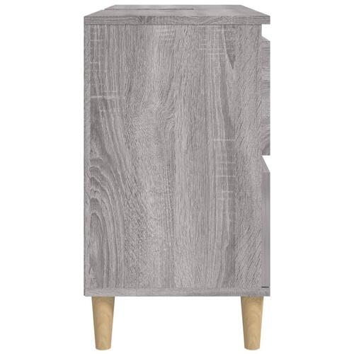 Skab til håndvask 80x33x60 cm konstrueret træ grå sonoma-eg