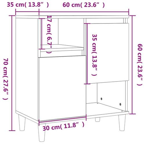 Skænke 2 stk. 60x35x70 cm konstrueret træ sort