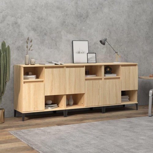 Skænke 3 stk. 60×35×70 cm i konstrueret træ - sonoma-eg