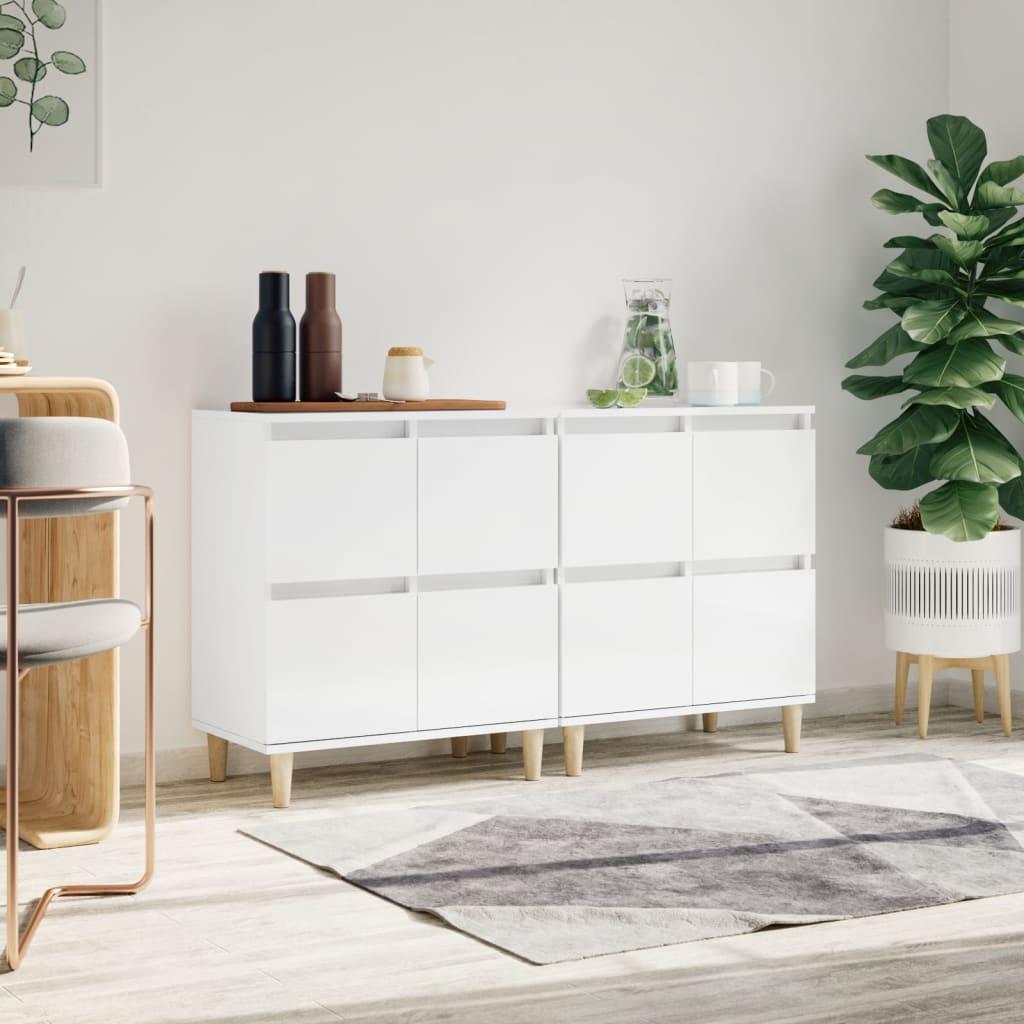 Skænke 2 stk. 60x35x70 cm konstrueret træ hvid højglans