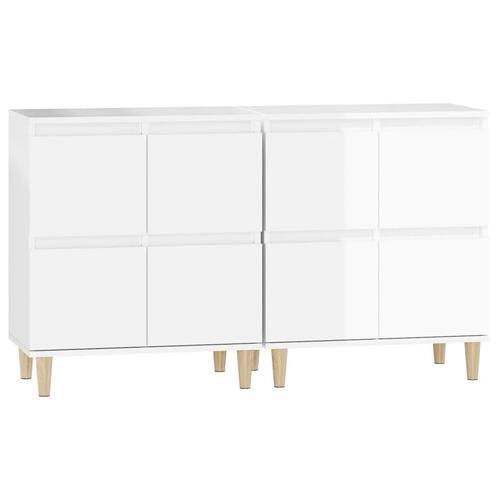Skænke 2 stk. 60x35x70 cm konstrueret træ hvid højglans