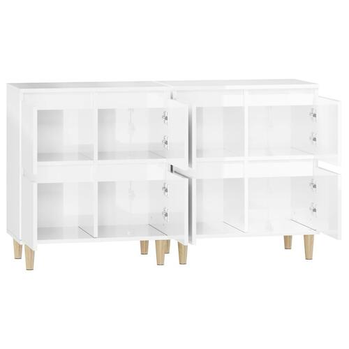 Skænke 2 stk. 60x35x70 cm konstrueret træ hvid højglans