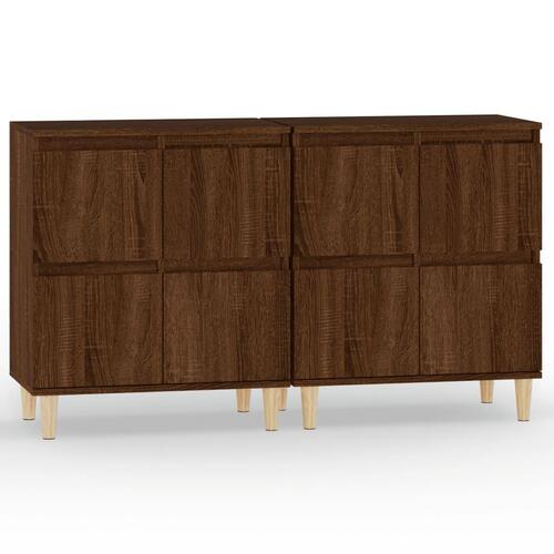Skænke 2 stk. 60x35x70 cm konstrueret træ brun egetræsfarve