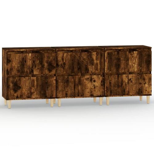 Skænke 3 stk. 60x35x70 cm konstrueret træ røget egetræsfarve
