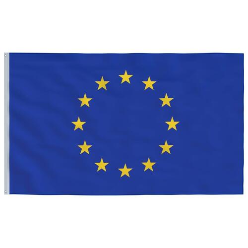 Europaflag og flagstang 5,55 m aluminium