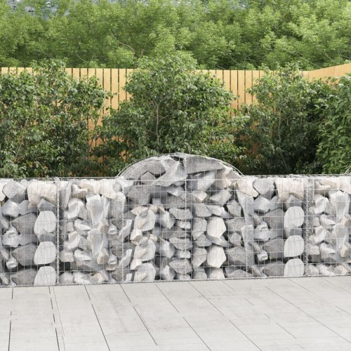 Buet gabionkurv 200×50×80/100 cm - galvaniseret jern