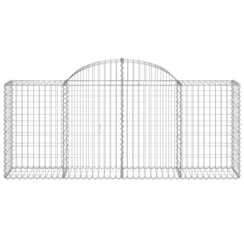 Buet gabionkurv 200×50×80/100 cm - galvaniseret jern