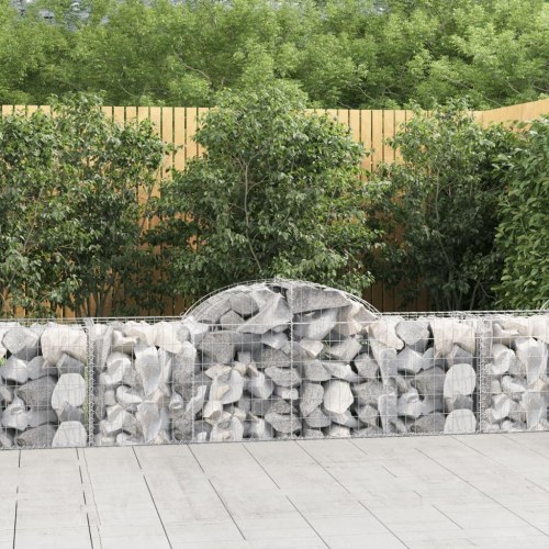 Buet gabionkurv 200×50×60/80 cm - galvaniseret jern