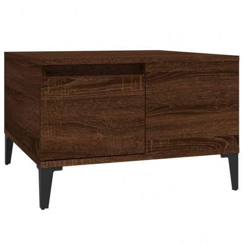 Sofabord 55x55x36,5 cm konstrueret træ brun egetræsfarve
