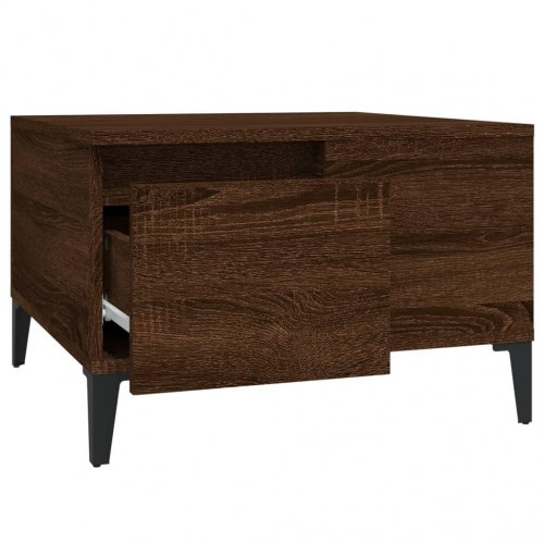 Sofabord 55x55x36,5 cm konstrueret træ brun egetræsfarve