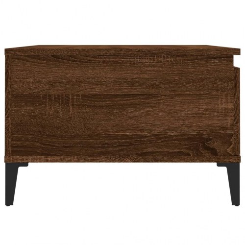 Sofabord 55x55x36,5 cm konstrueret træ brun egetræsfarve