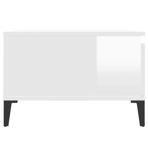 Sofabord 55x55x36,5 cm konstrueret træ hvid højglans