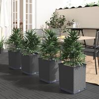Plantekasser 4 stk. 30x30x37 cm polypropylen sort