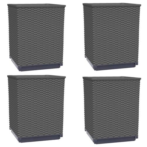 Plantekasser 4 stk. 30x30x37 cm polypropylen sort