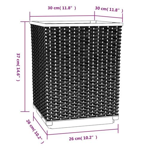Plantekasser 4 stk. 30x30x37 cm polypropylen sort