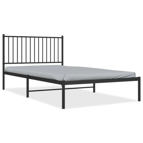 Sengeramme med sengegavl i metal - 107 x 203 cm, sort