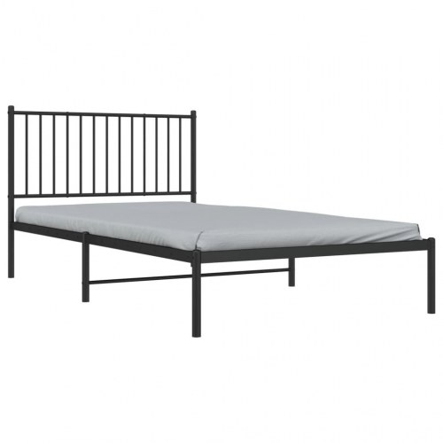 Sengeramme med sengegavl i metal - 107 x 203 cm, sort