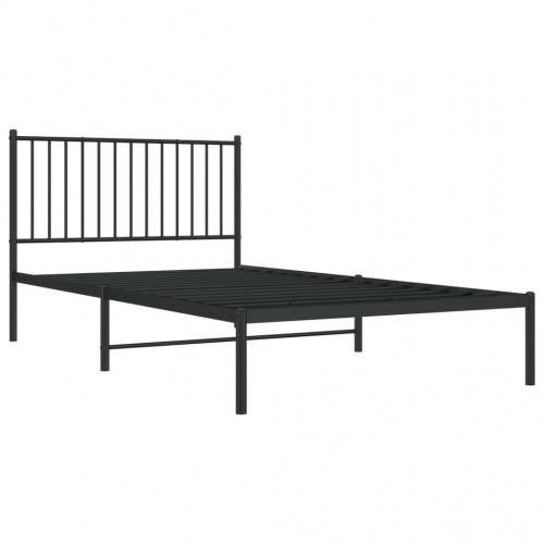 Sengeramme med sengegavl i metal - 107 x 203 cm, sort