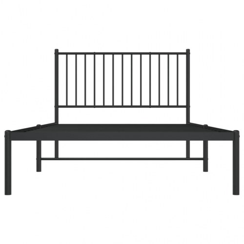 Sengeramme med sengegavl i metal - 107 x 203 cm, sort