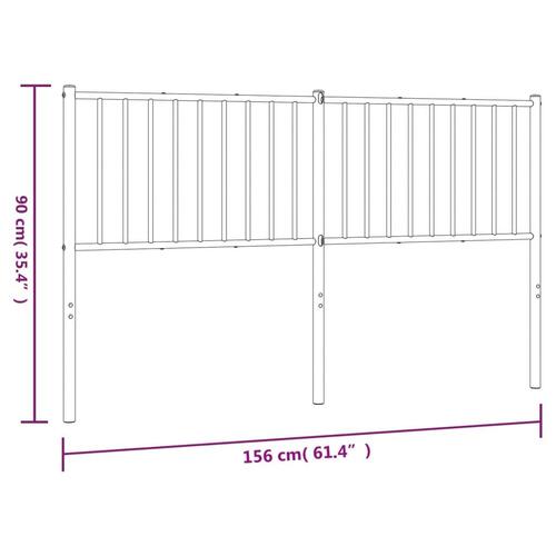 Sengegavl 150 cm metal sort