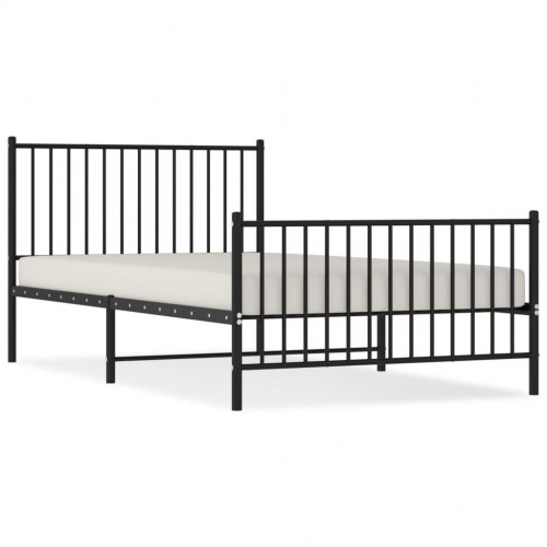 Sengeramme i metal med sengegavl og fodgærde 107×203 cm - sort